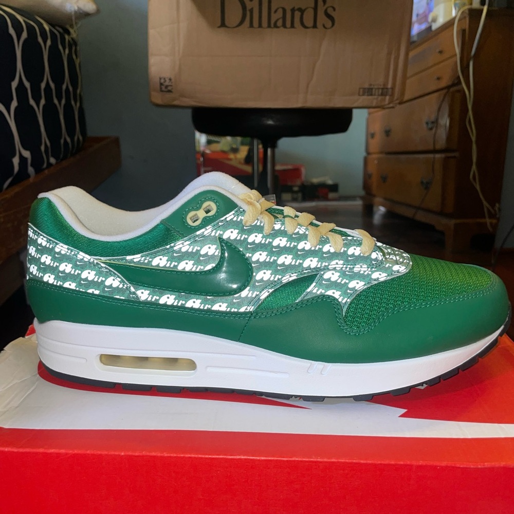 Nike Air Max 1 PRM Green and White Sneakers men’s size 13 - Picture 2 of 7